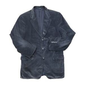 Ermenegildo Zegna Corduroy Blazer Men's 42R Blue Silkskin Switzerland NO TAG